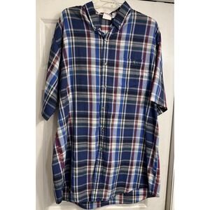 VTG SADDLEBROOK WESTERN Plaid Button Cowboy Wear 2XLT Shirt Blue